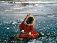 1965? Eleanor Cleveland fishing.