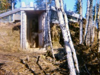 1968, spring. Main entry door of old house.