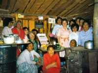 1969 Lorene's birthday party.  L to Right: Eleanor Cleveland, Gladys Downey, Lula Gray, Olive Clevand, Lillian Johnson, and in front Edna Griest, Elsie Douglas.  On right back left: Cora Cleveland, Lorene, Evelyn Barr, catherine Cleveland, Lydia Douglas, Minnie Gray, Marie Wood, and Dora Johnson in front.