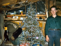 Late 1960s Gary and Christmas tree in our house.